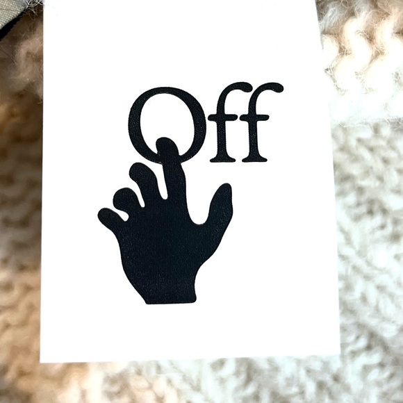 Off-White White Intarsia Big Logo Wool Blend Pullover - Picture 9 of 12